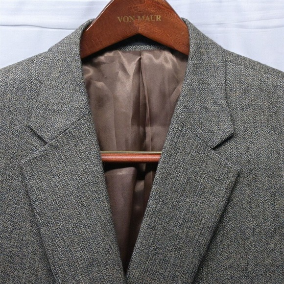 Jean-Paul Germain 50R Brown Tweed 2 Button Blazer Jacket Sport Coat - Picture 5 of 10